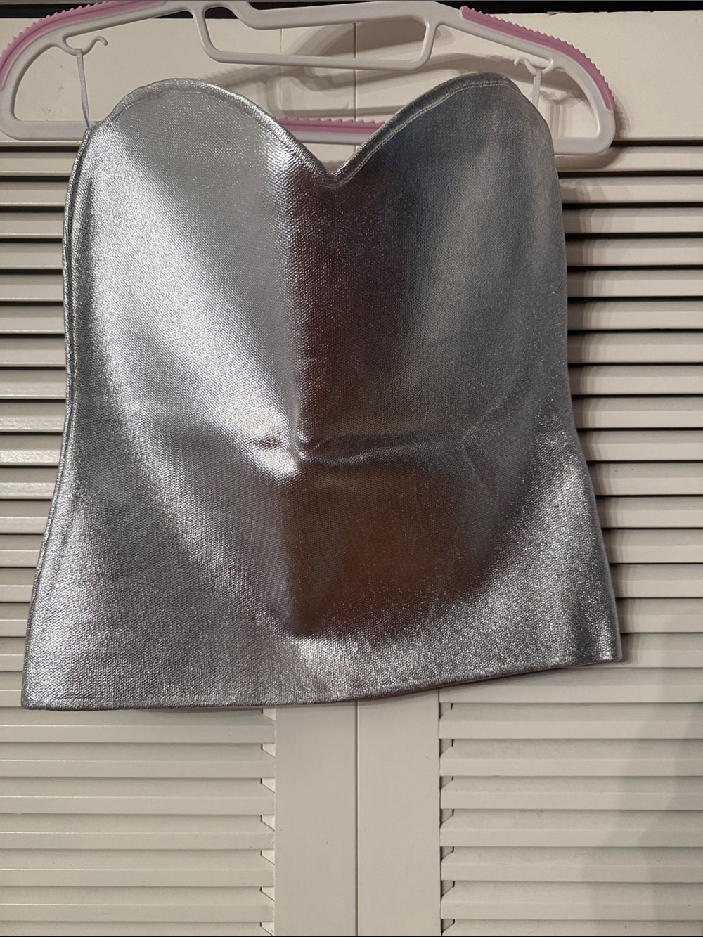 Zara Silver Strapless Bustier Skirt Top